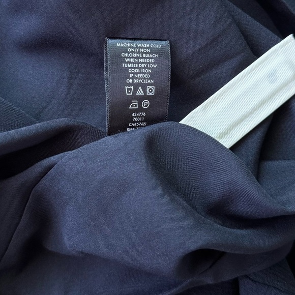 Ann Taylor Navy Cold Shoulder Ruffle Lined Dress Size XS - Picture 6 of 6